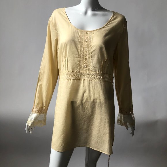 Creamy Colored Tunic Top wth Lace by J Jill NWOT - Picture 6 of 8